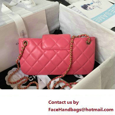 Chanel Lambskin  &  Gold-Tone Metal Baguette Bag AS4611 Fuchsia 2024